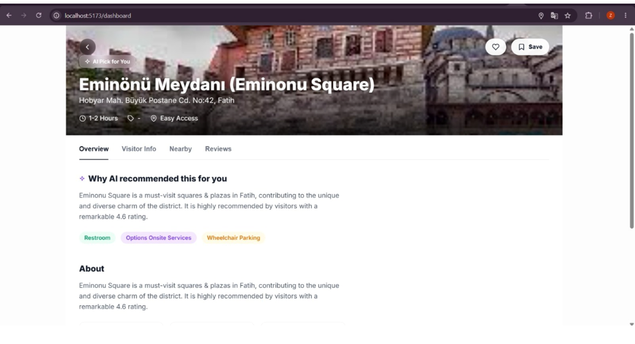 EvliyApp - City Square AI Route Recommendation